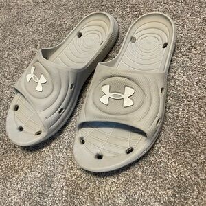 Under Armour Gray Cushioned Slide Sandals